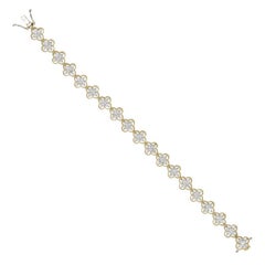 3,85 Karat runde Diamanten 14K Gelbgold Moonlight Kollektion Blumenarmbänder
