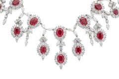 38.52 Carat Oval Rubies and 39.26 Carat Diamonds Necklace
