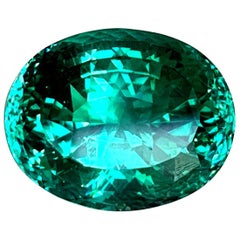 38.54 Carat Blue Green Tourmaline, Loose Gemstone, GIA Certified