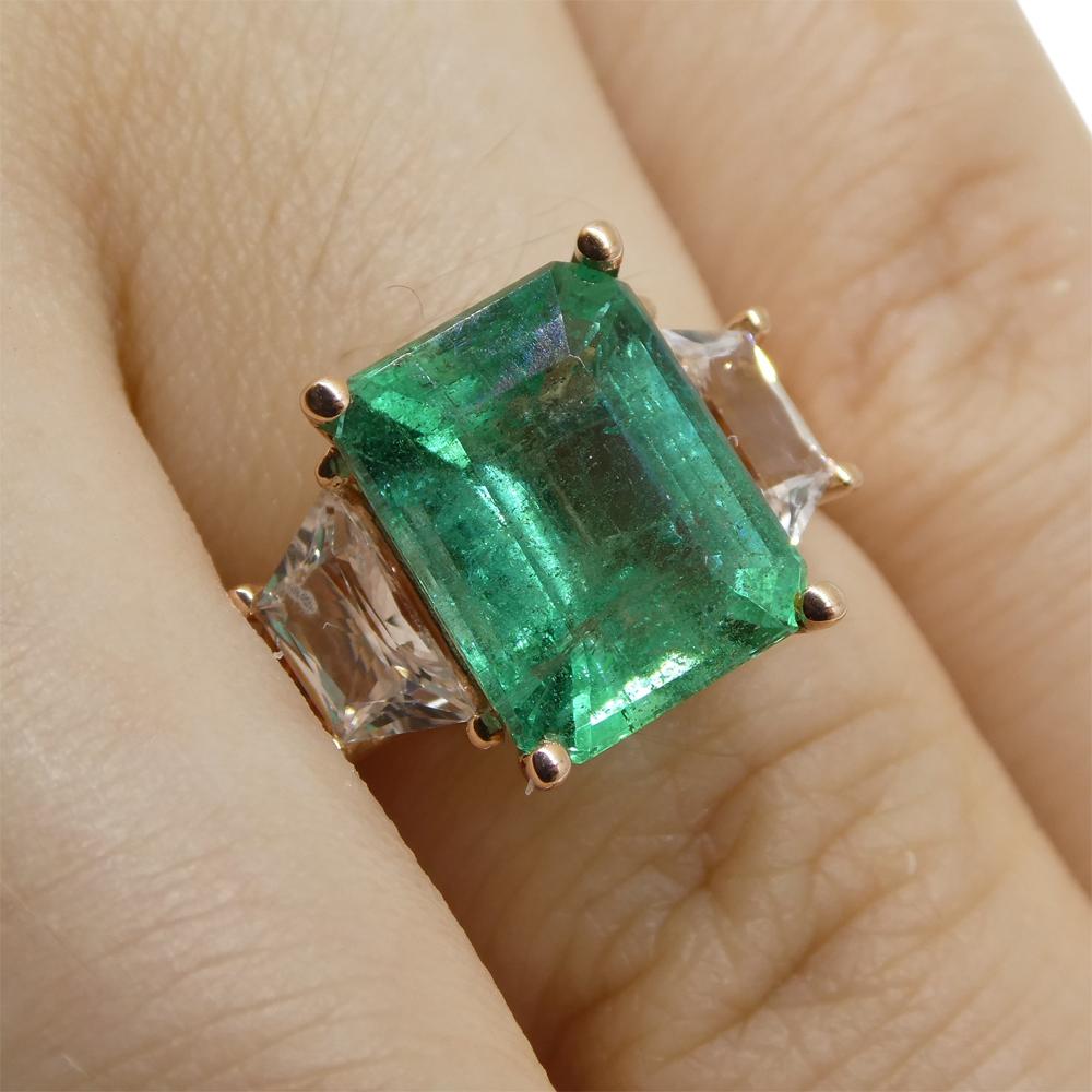This is a stunning custom made Emerald Ring with white sapphires, made to exacting standards here in Canada. 


Description:

Gem Type: Emerald 
Number of Stones: 1
Weight: 3.85 cts
Measurements: 11.03 x 8.50 x 5.70 mm
Shape: Emerald Cut
Cutting