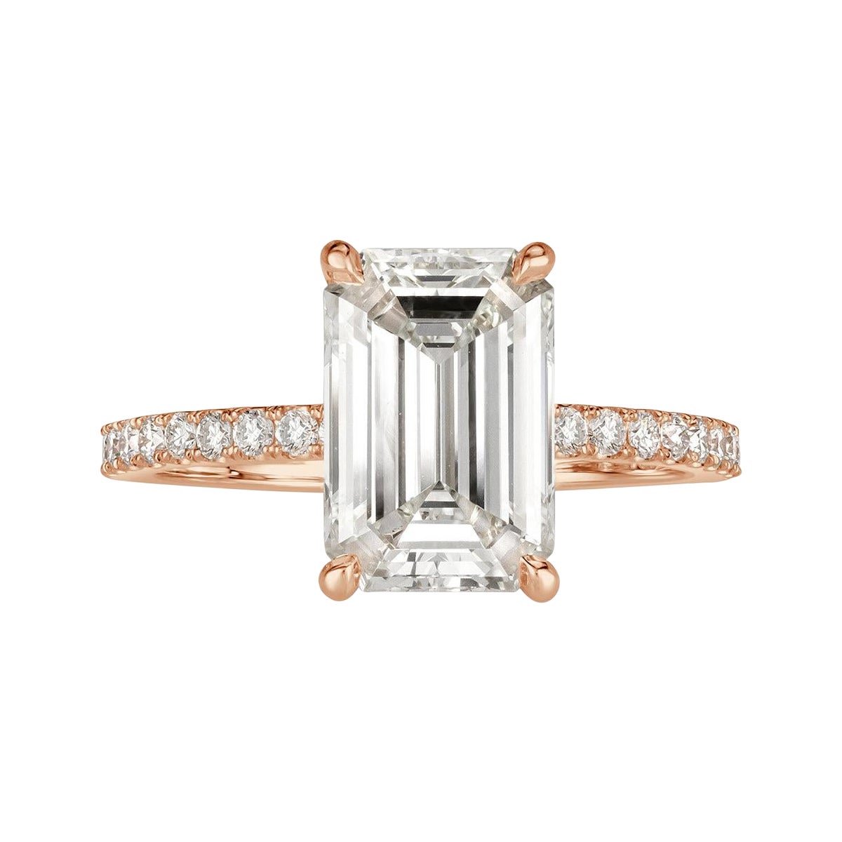 3.85ct Emerald Cut Lab Grown Diamond Engagement Ring