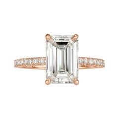 3.85ct Emerald Cut Lab Grown Diamond Engagement Ring