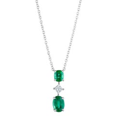 3.85ct Green Emerald & Diamond Pendant in 18KT Gold