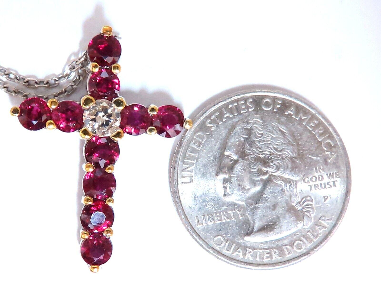 3,85ct Natürlicher Rubin Diamant Kreuz 14Kt im Zustand „Neu“ in New York, NY
