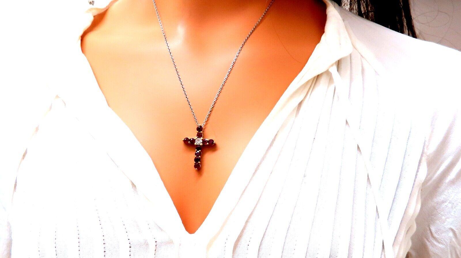 3,85ct Natürlicher Rubin Diamant Kreuz 14Kt für Damen oder Herren