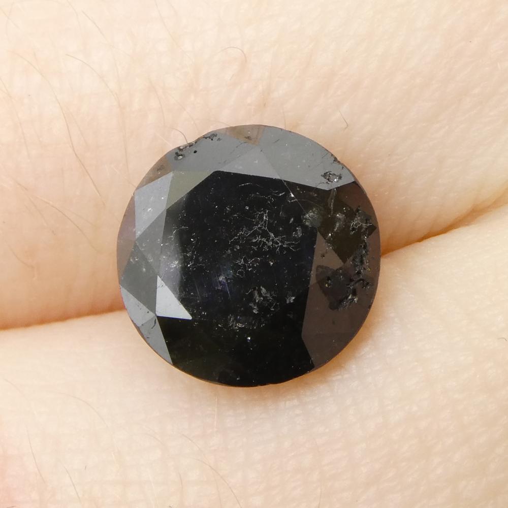 3.85ct Round Brilliant Cut Black Diamond  For Sale 7