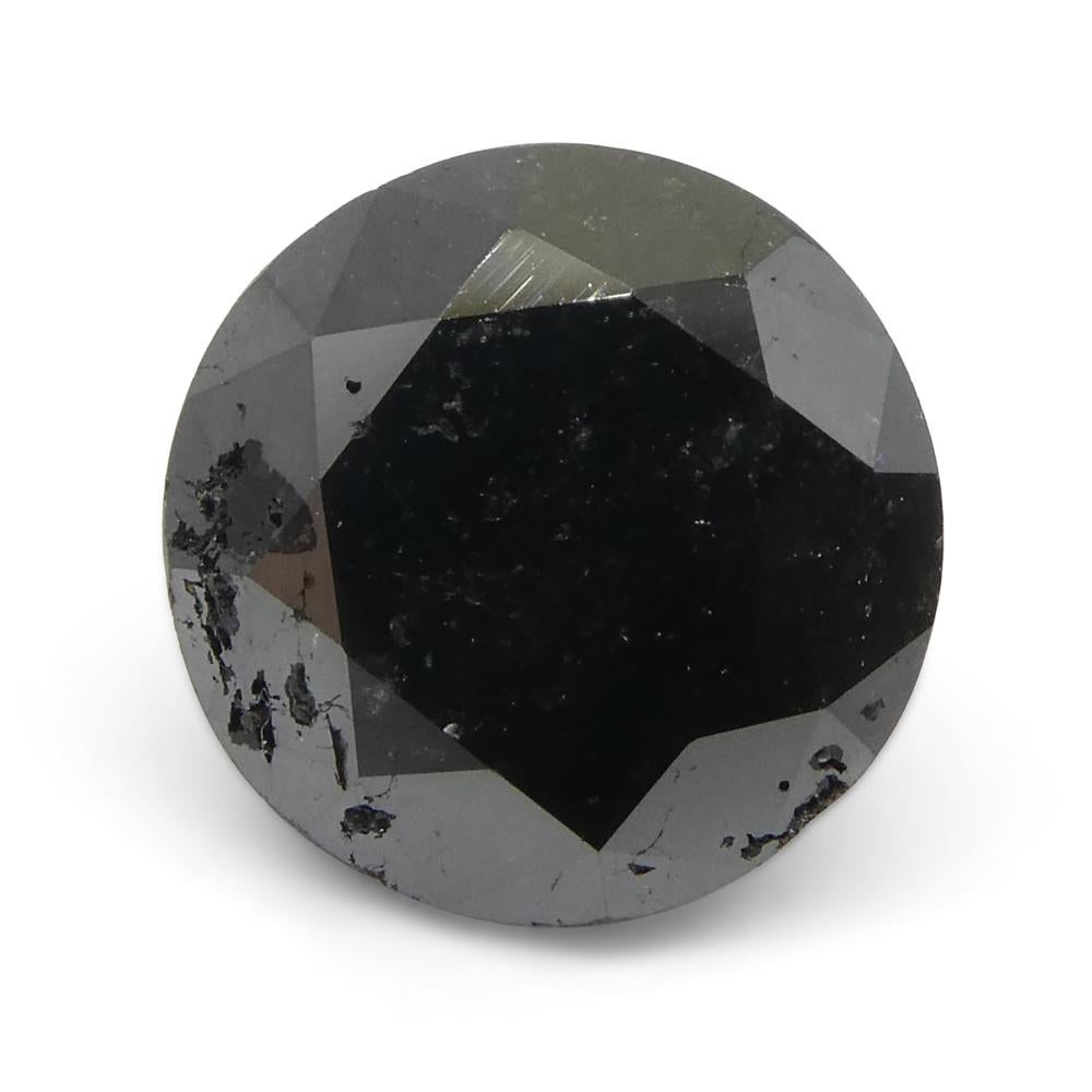 3.85ct Round Brilliant Cut Black Diamond  For Sale 1
