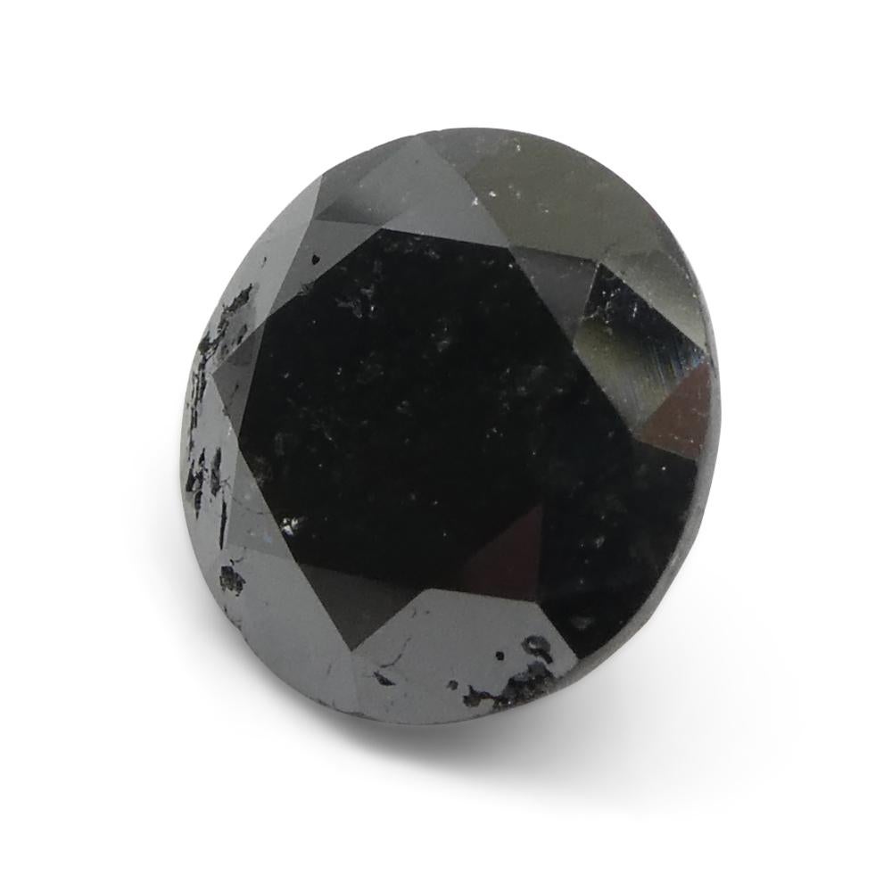 3.85ct Round Brilliant Cut Black Diamond  For Sale 2