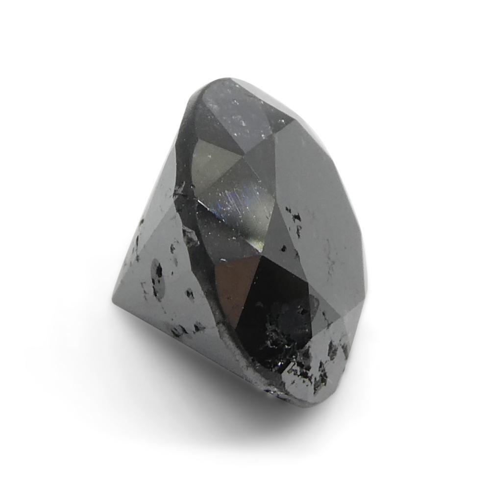 3.85ct Round Brilliant Cut Black Diamond  For Sale 3