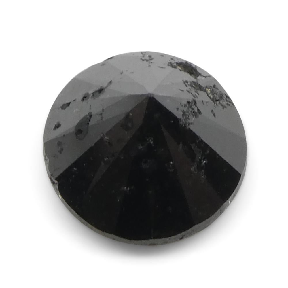 3.85ct Round Brilliant Cut Black Diamond  For Sale 4