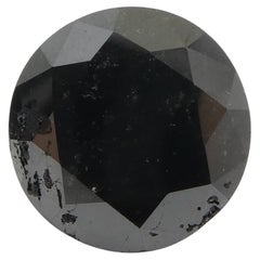 Diamant noir de 3,85ct à taille ronde et brillante 