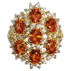 3.85cts Spessartite Garnet. Sterling Silver in 18K Gold Plated.