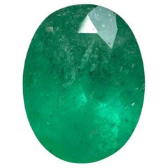3.86 Carat Deep Emerald Green Colombian Emerald Oval - May Birthstone Gem