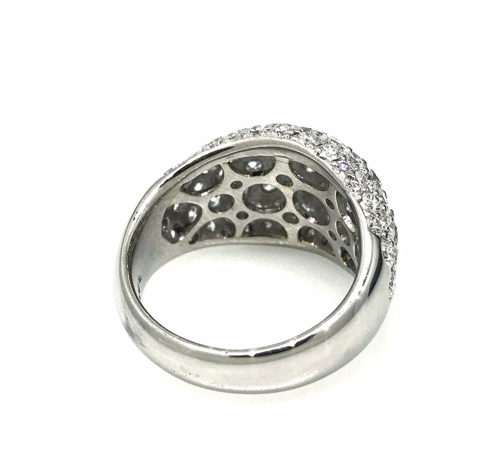 3.86 carat Pave Dome Diamond Cocktail Ring in Platinum In Excellent Condition For Sale In La Jolla, CA