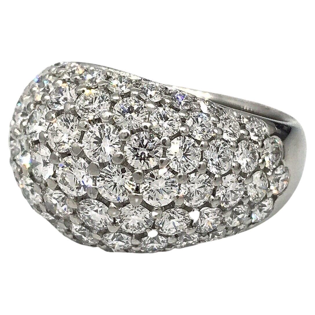 3.86 carat Pave Dome Diamond Cocktail Ring in Platinum For Sale