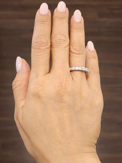 3.86 Carat Emerald-Cut East-West Eternity Ring, 16 Emeralds, Platinum