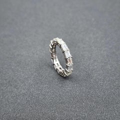3.86 ct Emerald Cut East West Eternity Ring