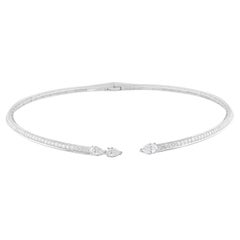 3,86 Ct SI Clarity H Color Diamond Open Wedding Choker Necklace Oro bianco 18k
