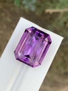 38.60 Carat Natural Loose Amethyst Emerald Shape Gemstone