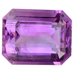 38.60 Carat Natural Loose Amethyst Emerald Shape Gemstone
