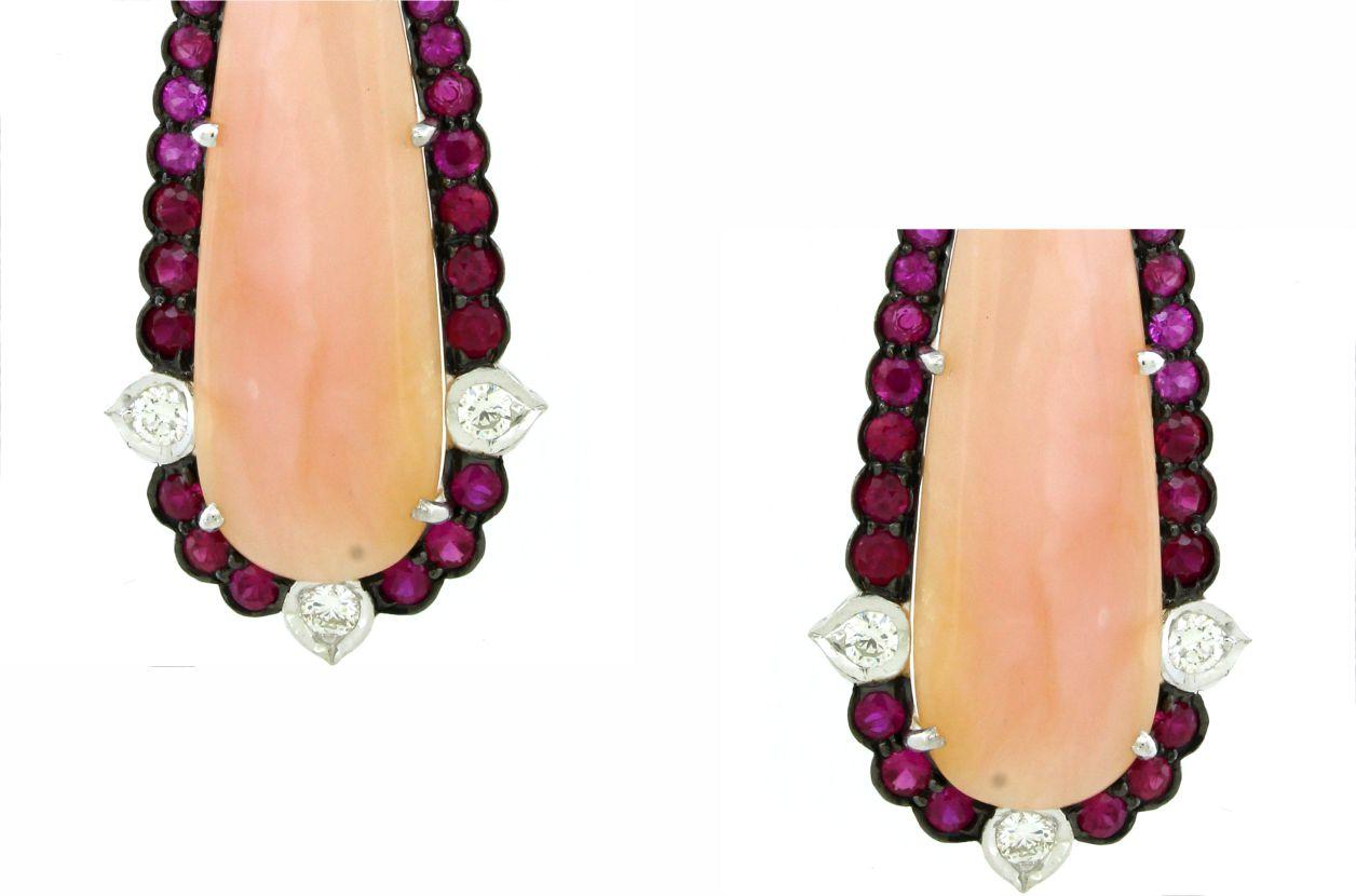 Pear Cut 38.62 cts of  Pink Opal  Drop Earrings For Sale