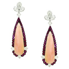38.62 cts of  Pink Opal  Drop Earrings