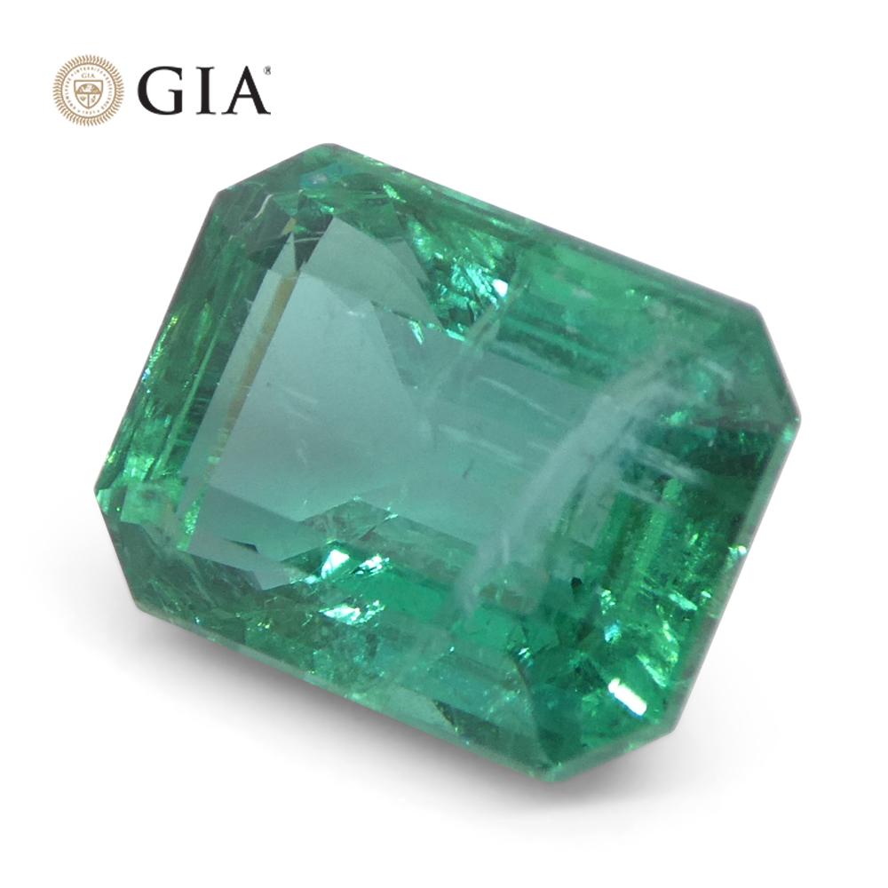 3,86ct Octagonal/Emerald Cut Grüner Smaragd GIA zertifiziert Sambia (F2) im Angebot 5