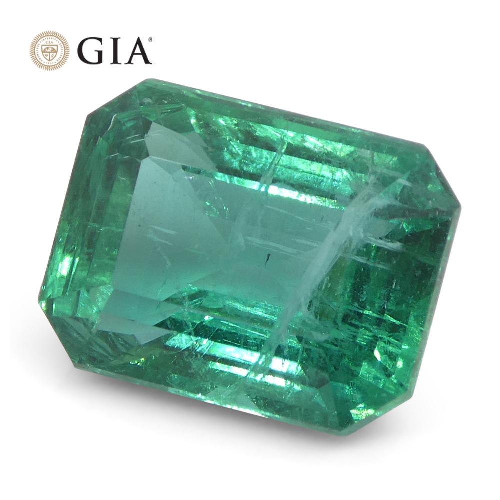 3,86ct Octagonal/Emerald Cut Grüner Smaragd GIA zertifiziert Sambia (F2) im Angebot 6