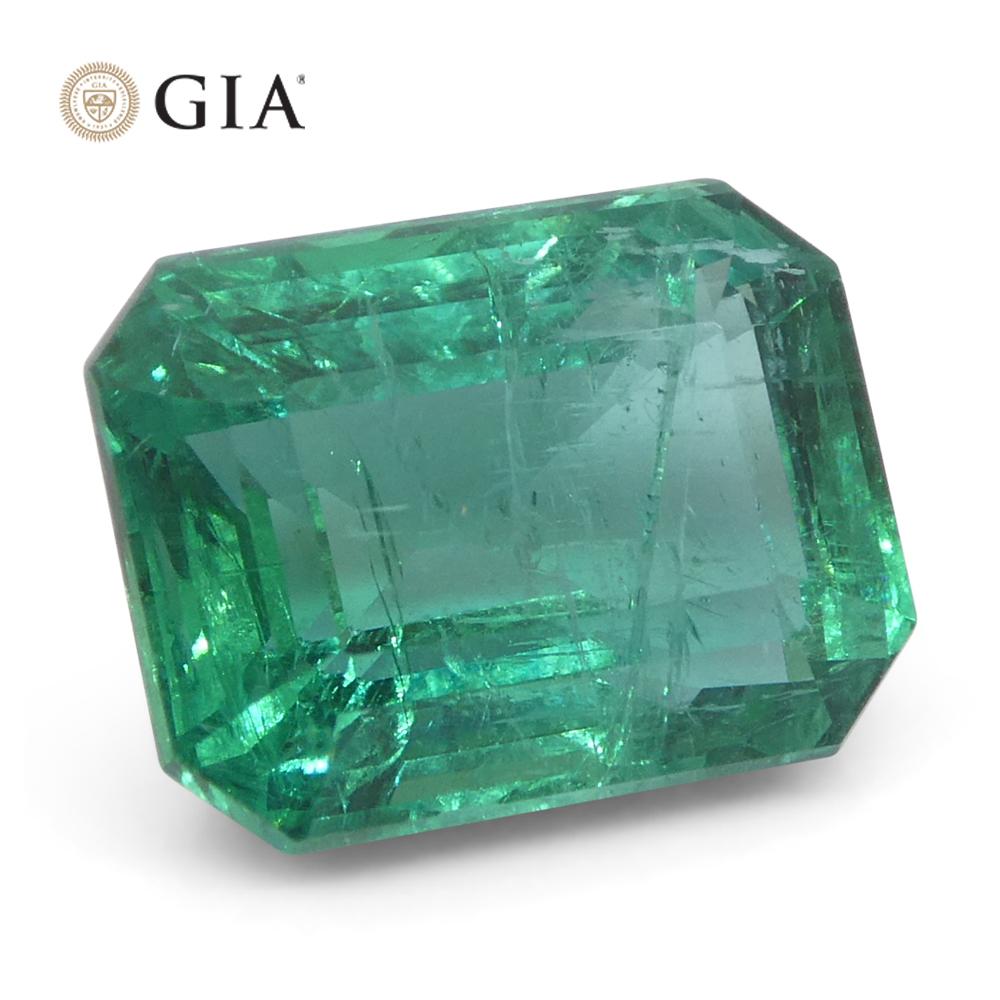 3,86ct Octagonal/Emerald Cut Grüner Smaragd GIA zertifiziert Sambia (F2) im Angebot 8