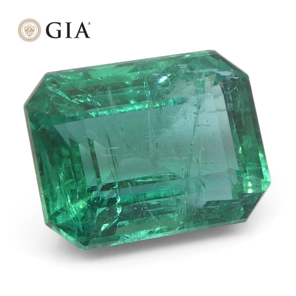 3,86ct Octagonal/Emerald Cut Grüner Smaragd GIA zertifiziert Sambia (F2) im Angebot 2