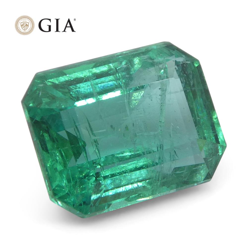 3,86ct Octagonal/Emerald Cut Grüner Smaragd GIA zertifiziert Sambia (F2) im Angebot 3