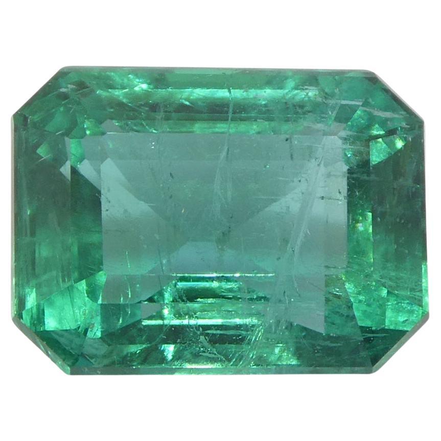 Esmeralda verde talla octogonal/esmeralda de 3,86 ct Certificada por el GIA Zambia (F2)