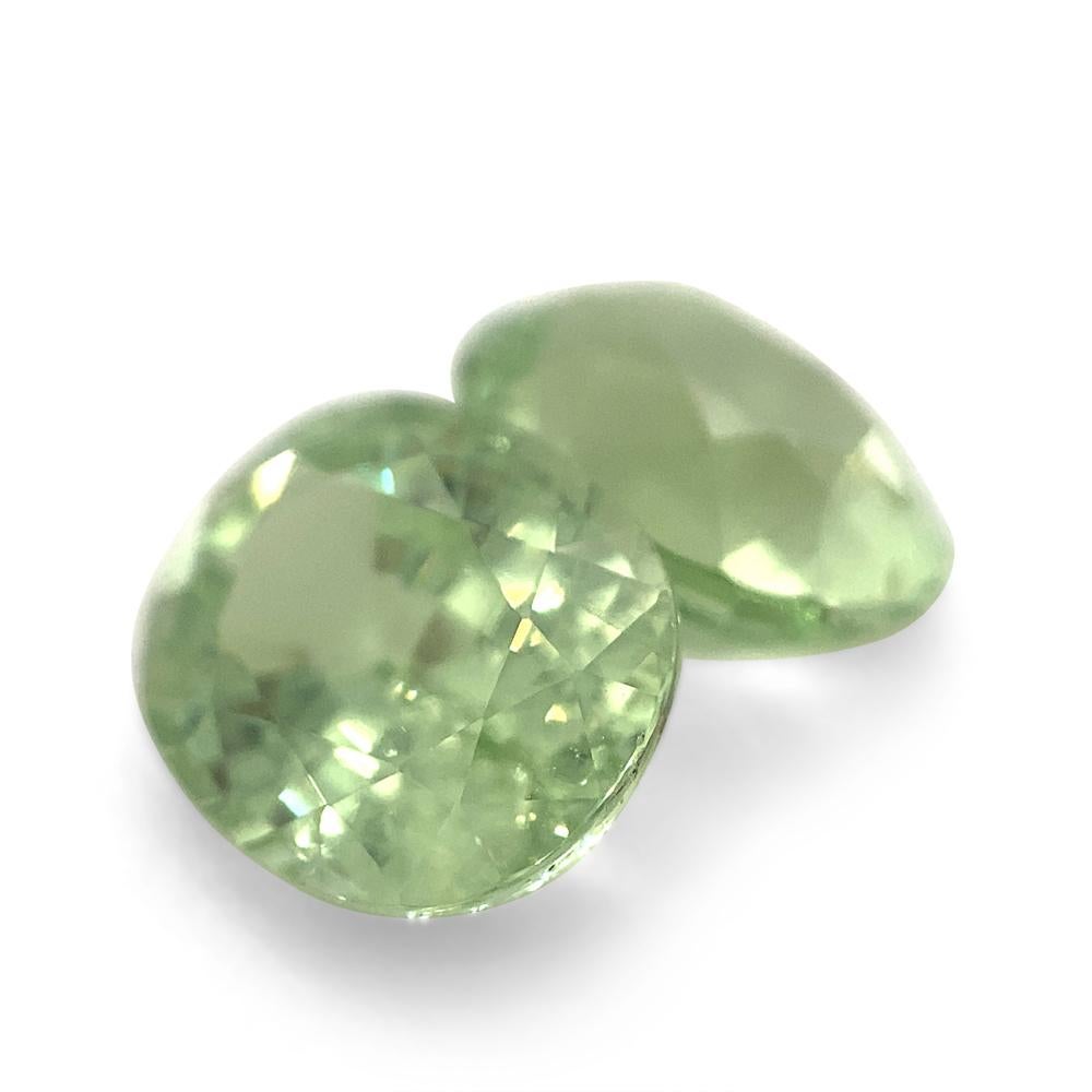 3.86ct Pair Oval Mint Pastel Green Garnet from Merelani, Tanzania For Sale 7