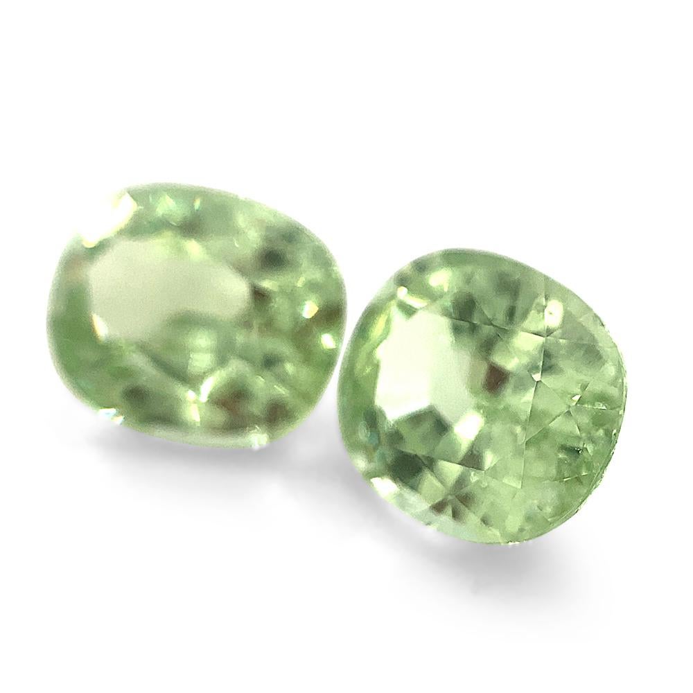 3.86ct Pair Oval Mint Pastel Green Garnet from Merelani, Tanzania For Sale 2