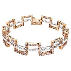 Bracelet en or rose et blanc de 3,87 carats