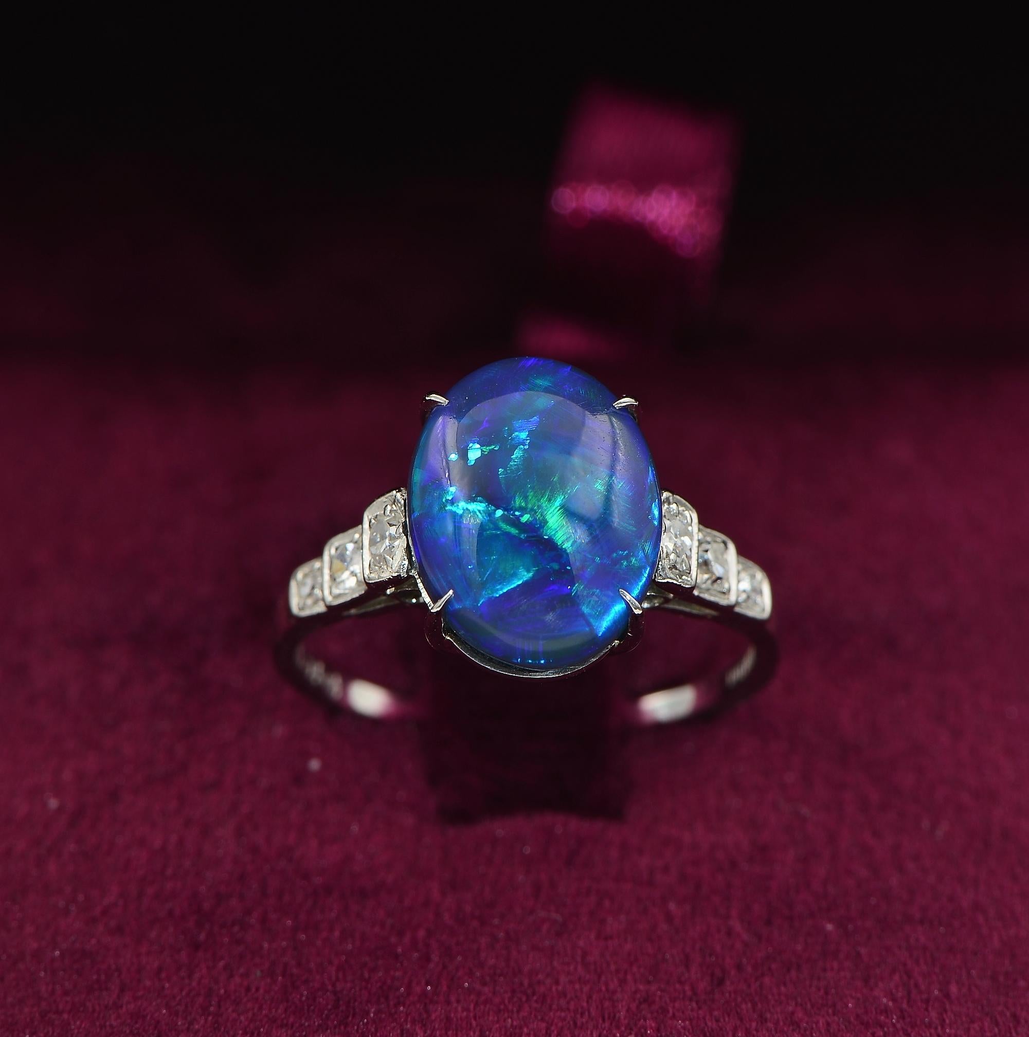 vintage blue opal ring