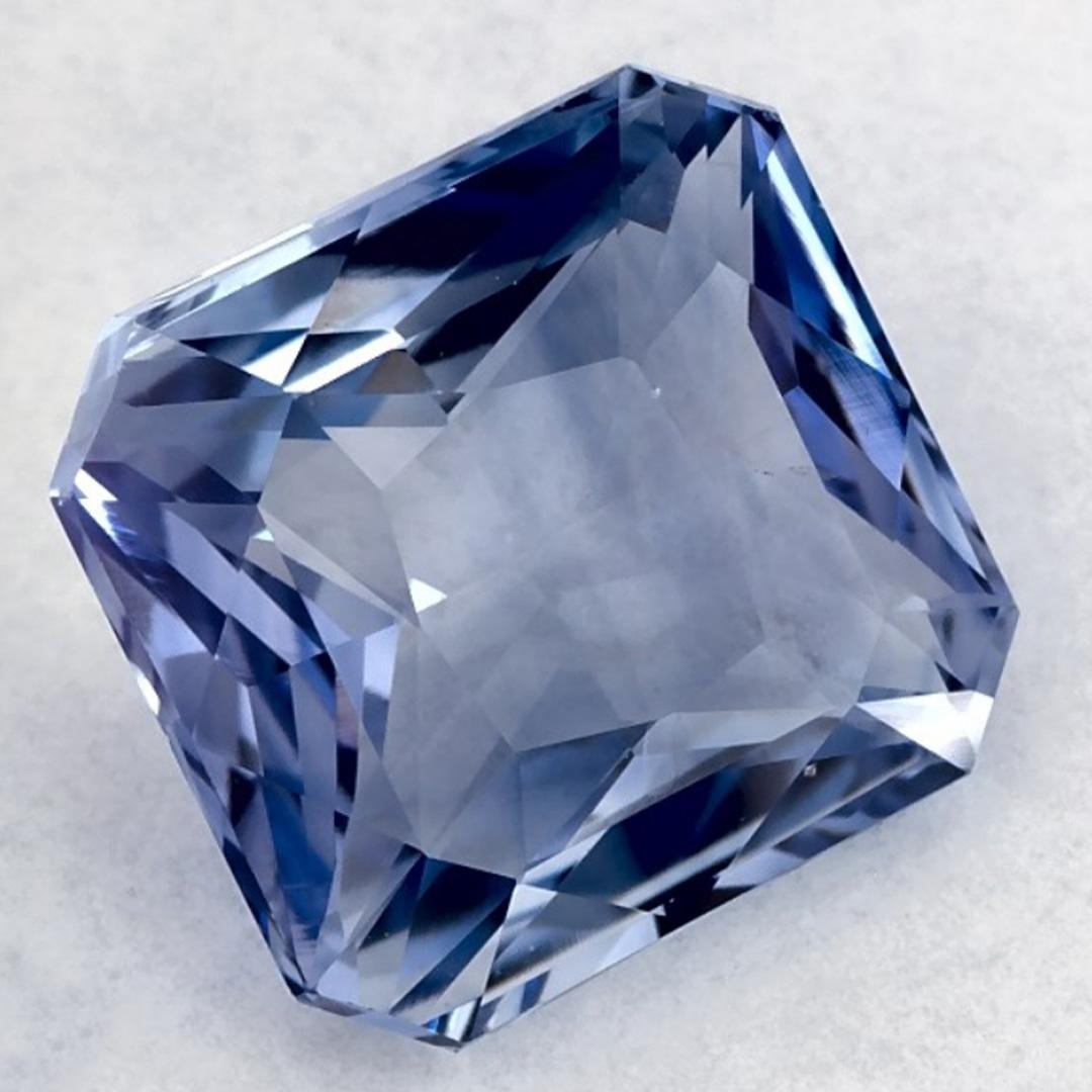 3.87 Ct Blue Sapphire Octagon Cut Loose Gemstone In New Condition For Sale In Fort Lee, NJ