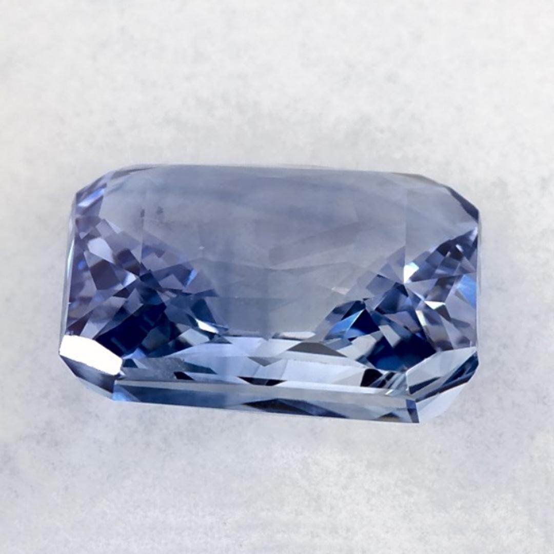 Women's or Men's 3.87 Ct Blue Sapphire Octagon Cut Loose Gemstone For Sale
