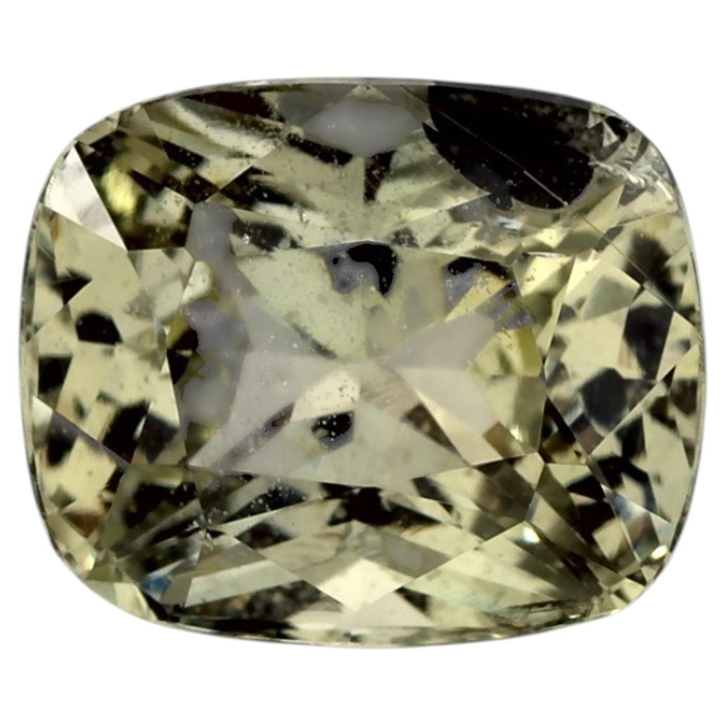 3.87 Ct Green Sapphire Cushion Loose Gemstone