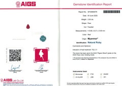 3.87 Ct Pair AIGS Certified Natural Burma Ruby Pigeon Blood Color Gemstone