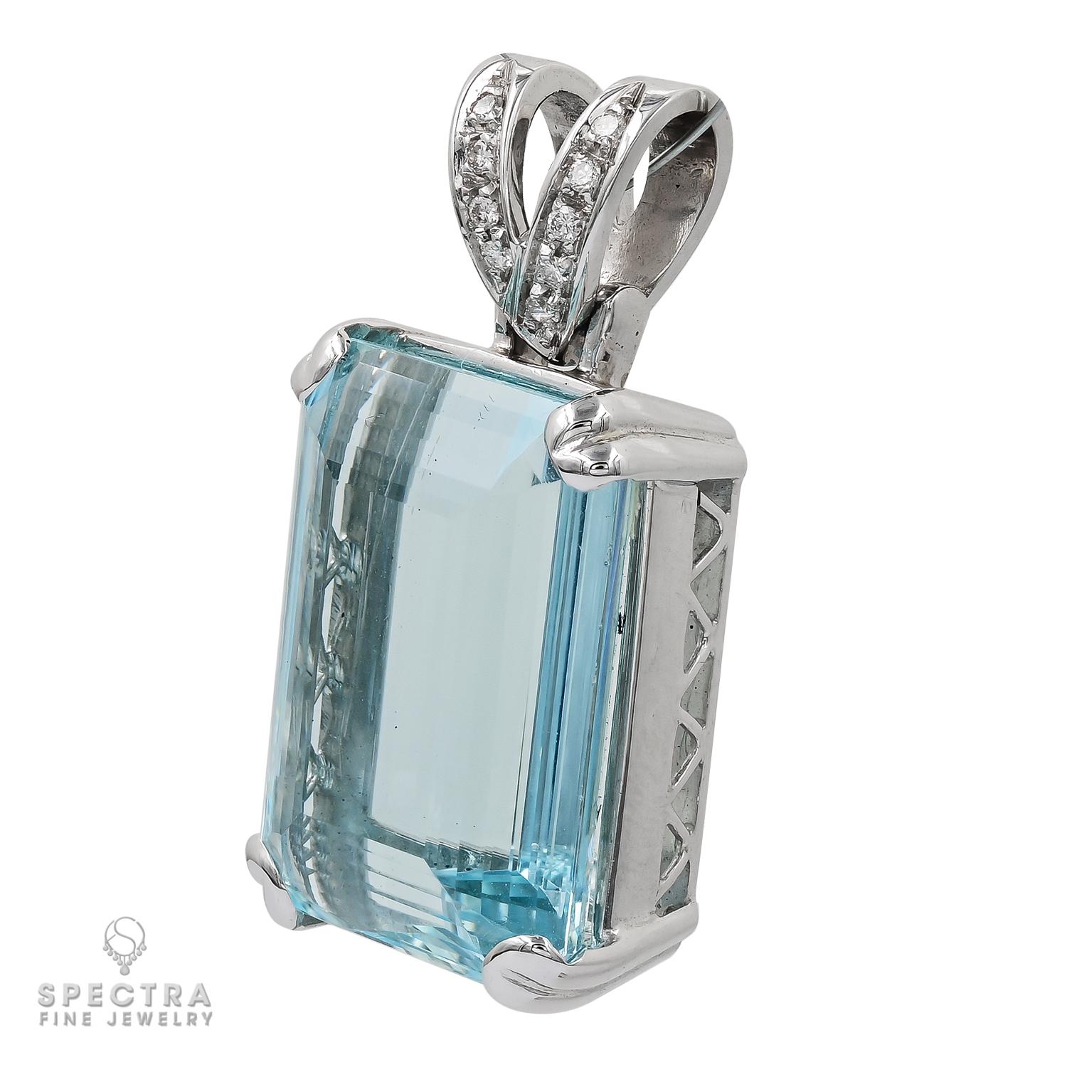 Dive into the depths of history with our exquisite Aquamarine pendant, a gem that has been cherished for centuries. This stunning piece weighs 38.70 carats and not only captivates with its ethereal blue hues but also carries a rich tapestry of