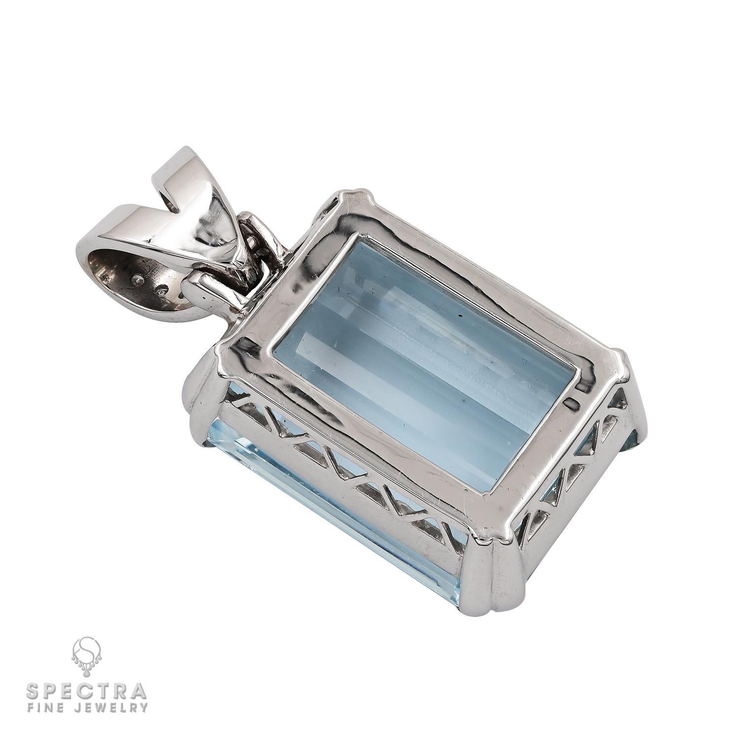 Contemporary 38.70 Carat Aquamarine Diamond Pendant