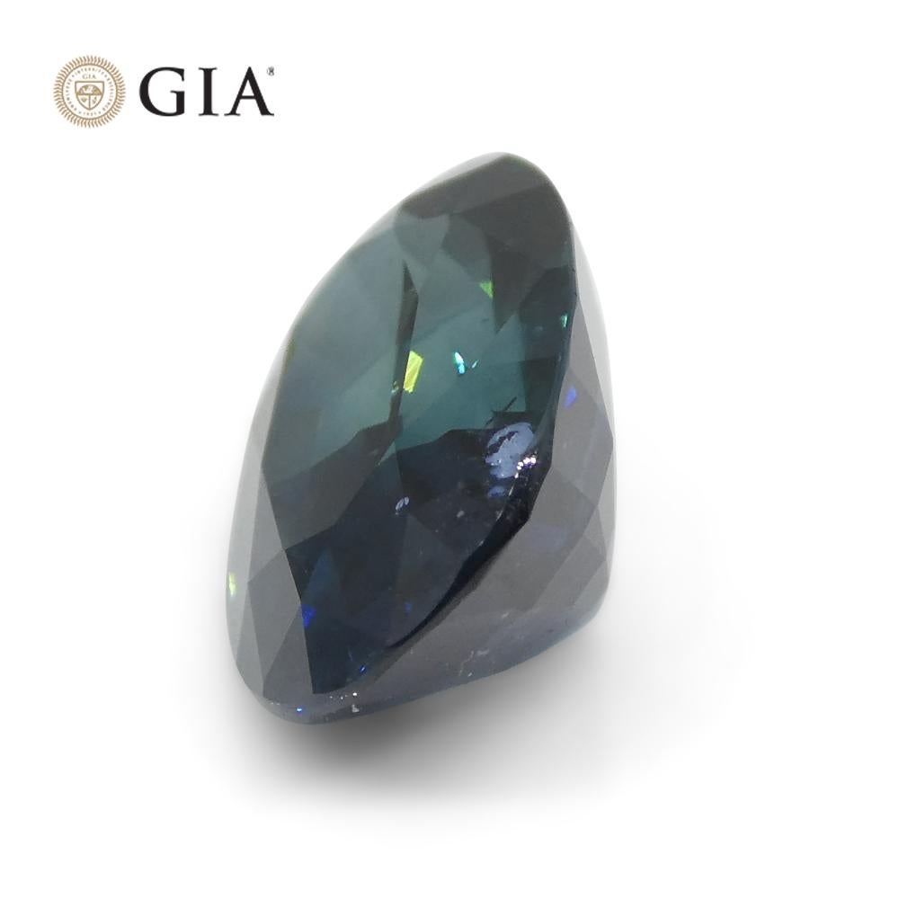 Saphir bleu verdâtre ovale de 3,87 carats certifié GIA de Madagascar en vente 7