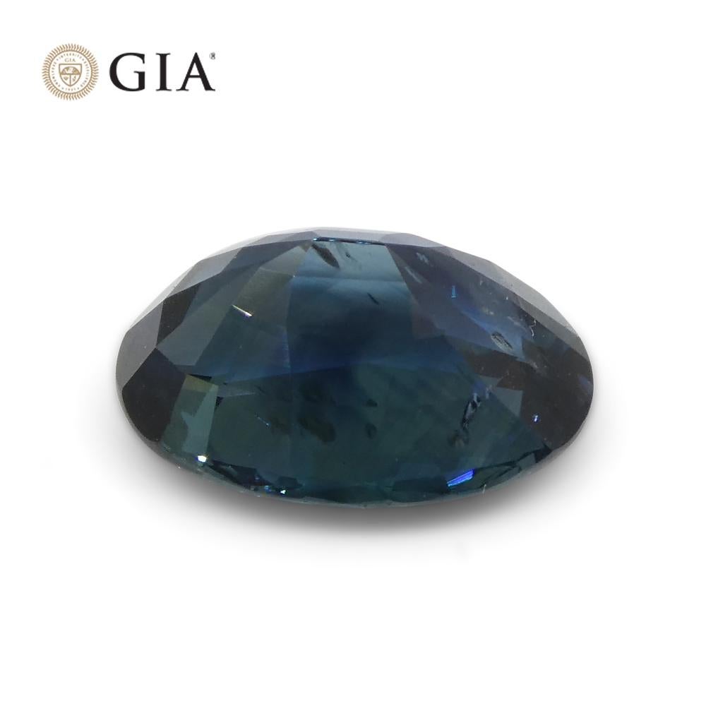 3.87ct Oval Greenish Blue Sapphire GIA Certified Madagascar For Sale 7