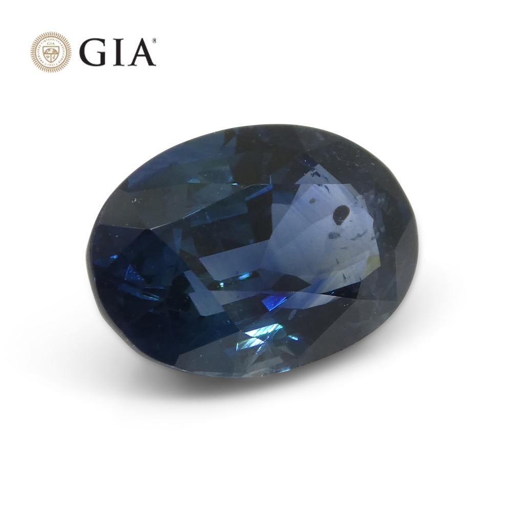 Saphir bleu verdâtre ovale de 3,87 carats certifié GIA de Madagascar en vente 2