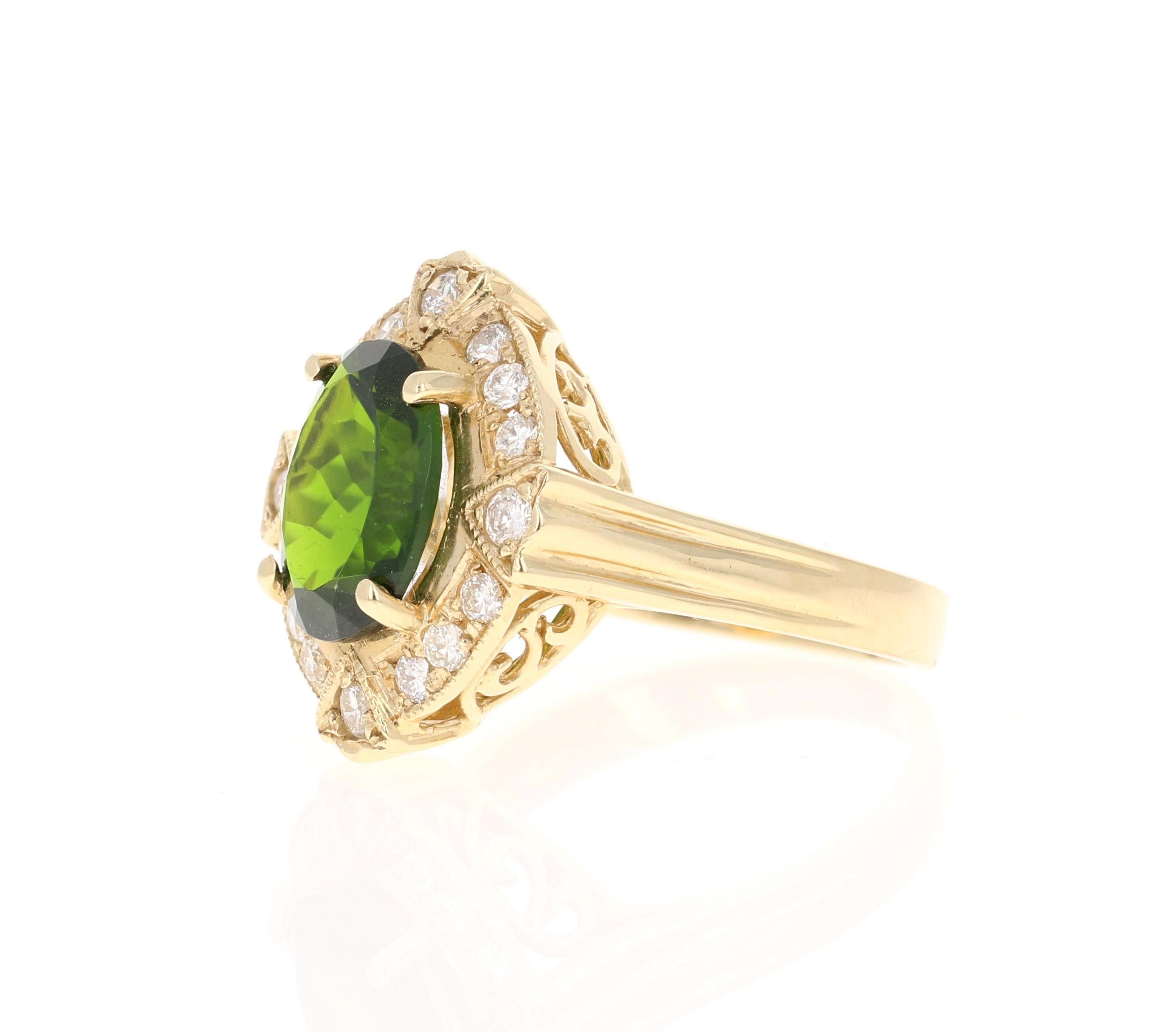chrome diopside engagement ring