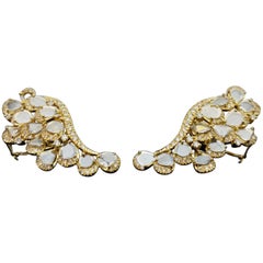 3.88 Carat Diamond and 18 Karat Gold Stud Earrings