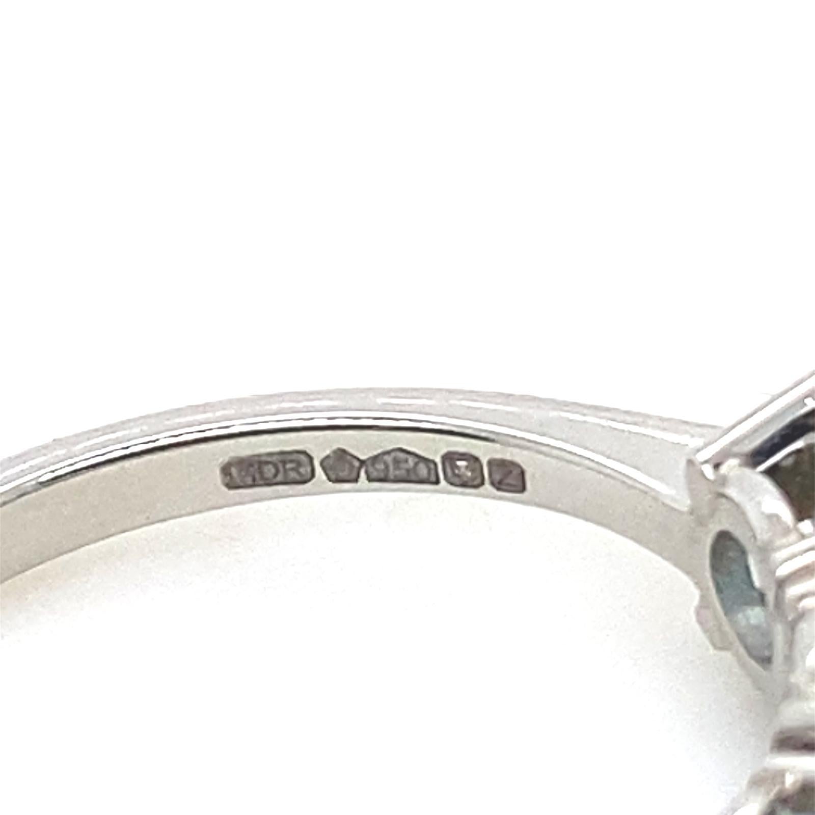 3.88 Carat Sapphire Three Stone Platinum Engagement Ring For Sale 3
