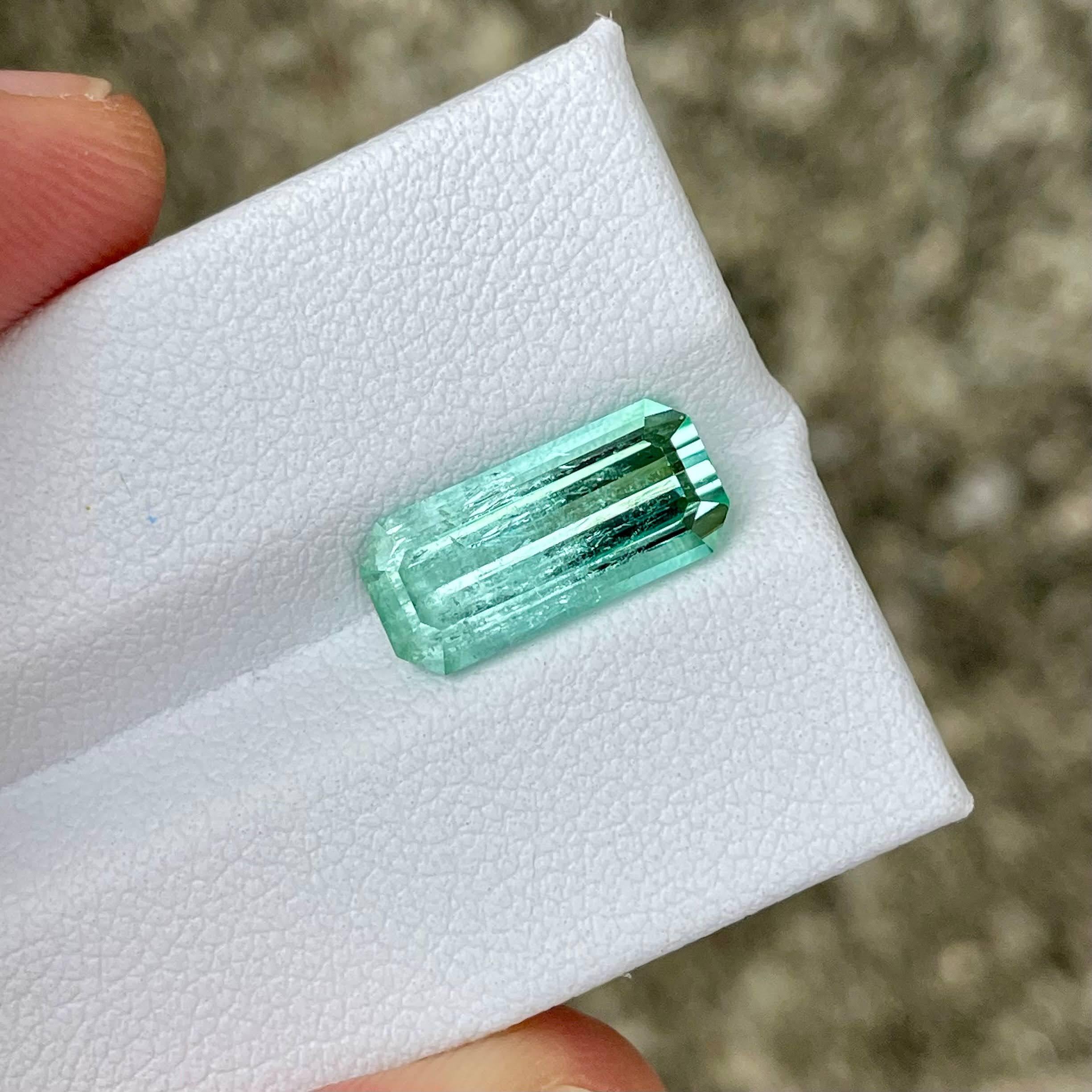 3.88 carats Seafoam Tourmaline Stone Emerald Cut Afghan Gemstone Neuf - En vente à Bangkok, TH