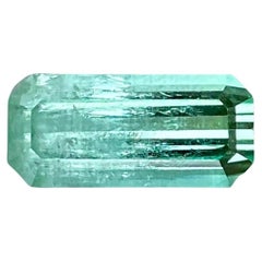 3.88 carats Seafoam Tourmaline Stone Emerald Cut Afghan Gemstone